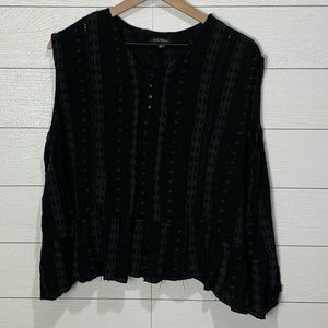 Jane Ashley Black Sleeveless Top Size 2X